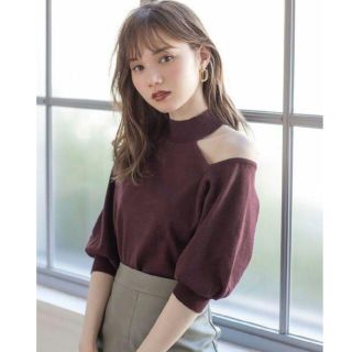 GRL アシメショルダーカットデザインニットトップス rut332(カットソー(長袖/七分))