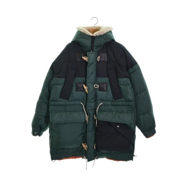 sacai サカイ ダウンコート 1(S位) 緑xオレンジ