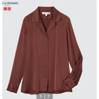 ユニクロ(UNIQLO)のイネス　シルクブラウス　M(シャツ/ブラウス(長袖/七分))