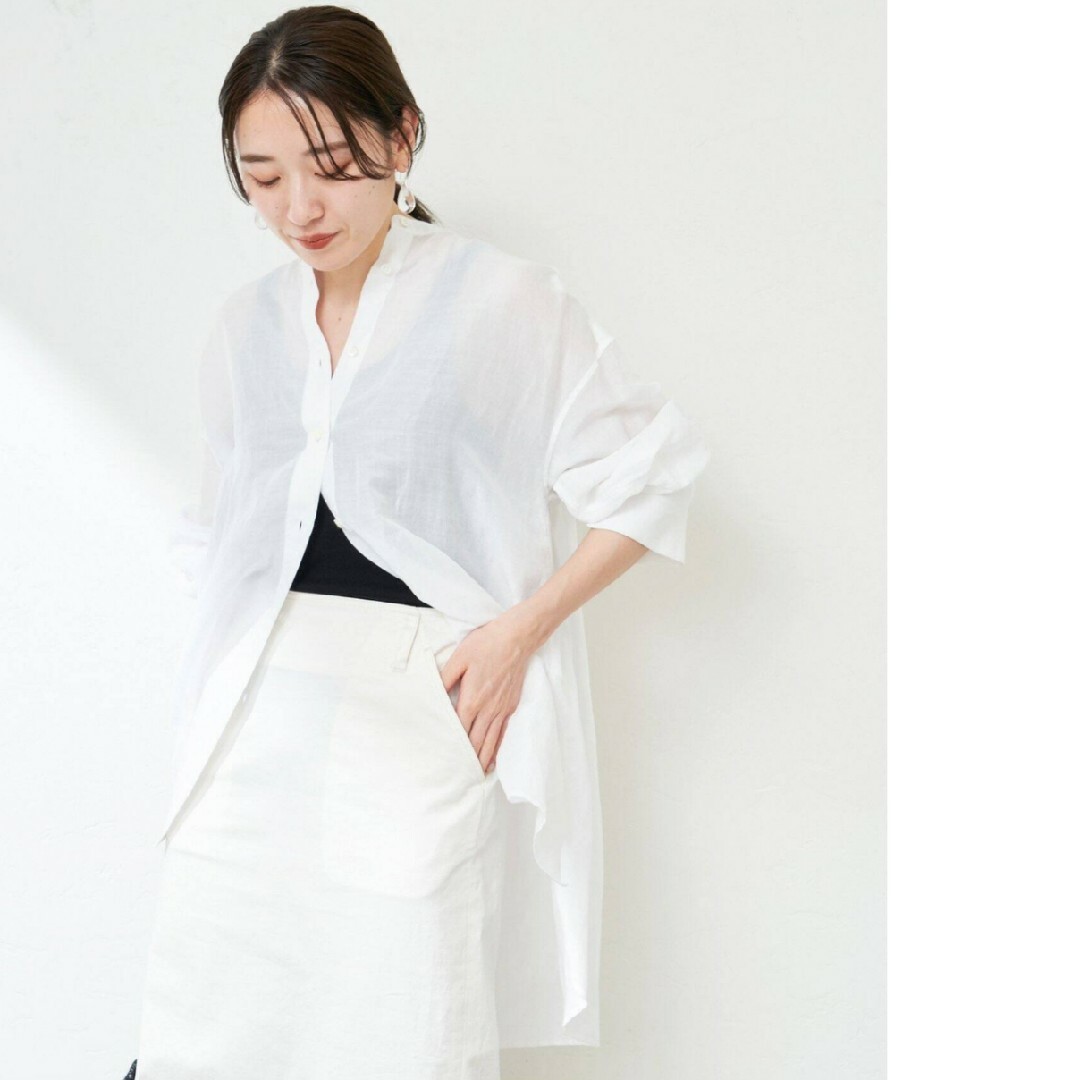 【新品】今季 IENA ラミーリヨセルバックギャザーシャツ ホワイト 36