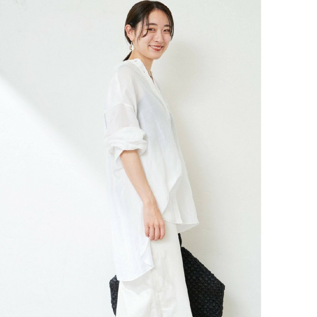 【新品】今季 IENA ラミーリヨセルバックギャザーシャツ ホワイト 36 3