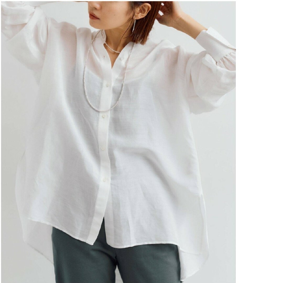 【新品】今季 IENA ラミーリヨセルバックギャザーシャツ ホワイト 36 4