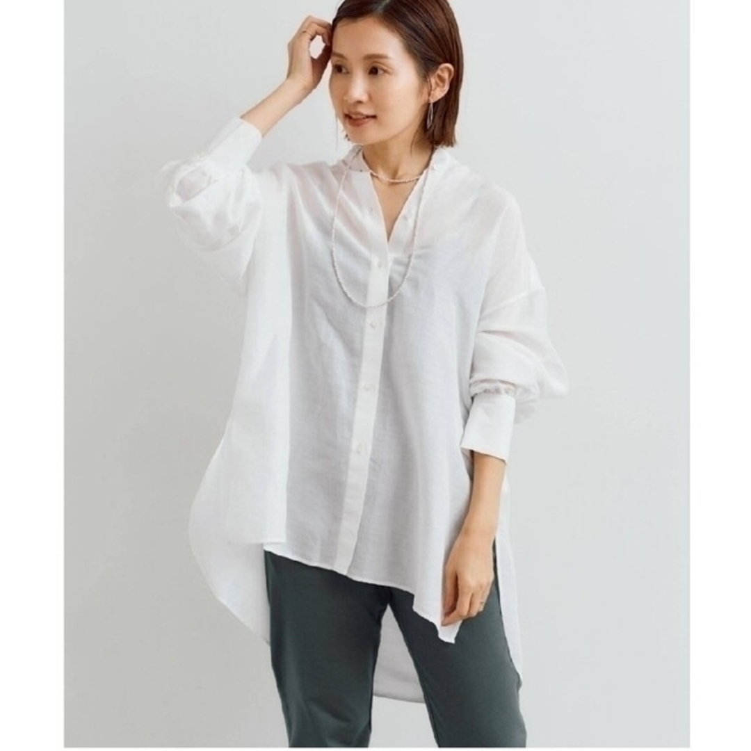 【新品】今季 IENA ラミーリヨセルバックギャザーシャツ ホワイト 36 6