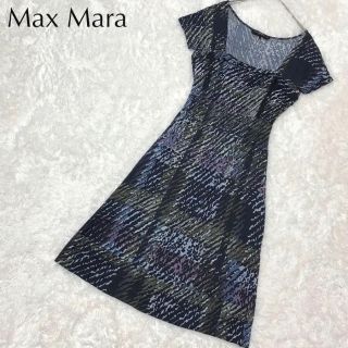 Max Mara - Max Mara Aライン フレア ワンピース ミディ丈 マルチ