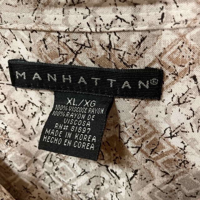 MANHATTAN XL シャツ 幾何学柄 柄シャツ 菅田将暉 古着 90s メンズのトップス(シャツ)の商品写真