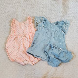 ベビーギャップ(babyGAP)のゆゆ様専用【6-12M】GAP ベビー刺繍ロンパースセット(ロンパース)