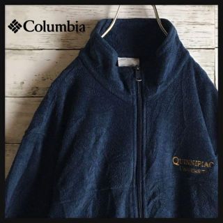 コロンビア(Columbia)の【定番】コロンビア☆刺繍ロゴ入りジップフリース　人気Lサイズ　紺　998(ブルゾン)