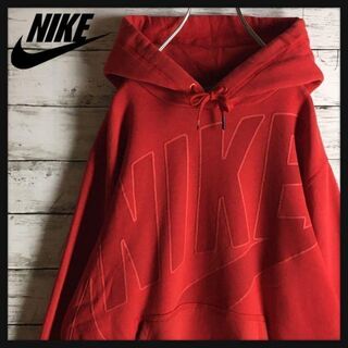 Jordan Brand（NIKE） - 【定番】ナイキスポーツウェアー☆デカロゴ入りパーカー　赤　人気　裏起毛　1017