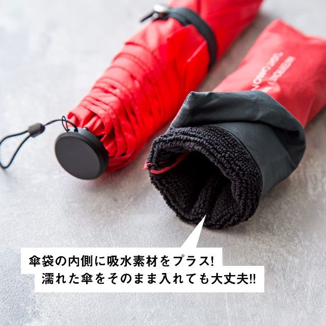 【色: Navy/Orange】Waterfront 折りたたみ傘 日傘兼用雨傘 4