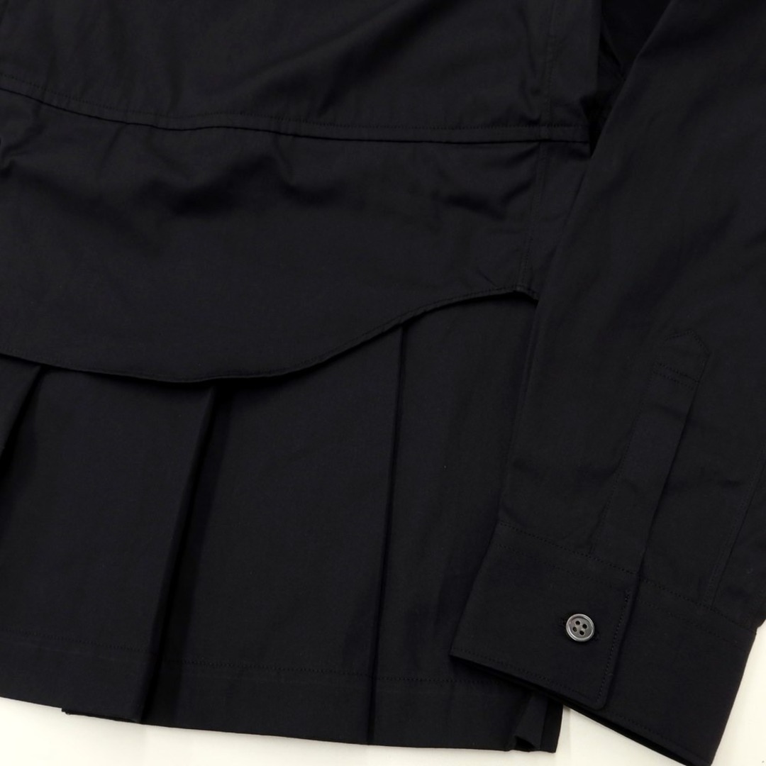 コムデギャルソンシャツ COMME des GARCONS SHIRT 2022年秋冬 コットン プリーツシャツ ブラック【サイズM】【メンズ】