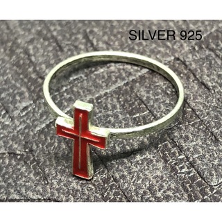 シルバー925リング  クロス　十字架　銀　指輪　スターリングシルバーYQヒくぅ(リング(指輪))