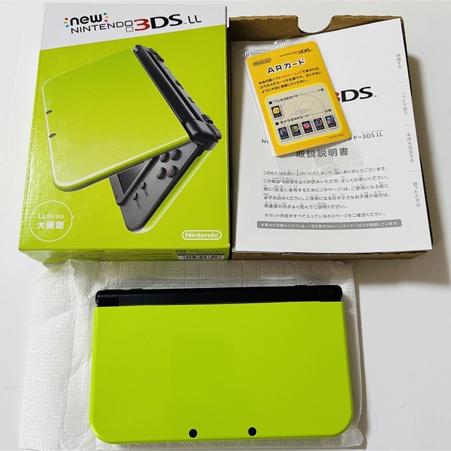 ニンテンドー3DS(ニンテンドー3DS)のNintendo 3DS NEW ニンテンドー 本体 LL ライム/ブラック エンタメ/ホビーのゲームソフト/ゲーム機本体(携帯用ゲーム機本体)の商品写真