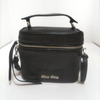 ミュウミュウ(miumiu)のミュウミュウ バニティバッグ美品  - 黒(その他)