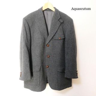 陰山織物謹製 美品 アクアスキュータム テーラードジャケット 厚手