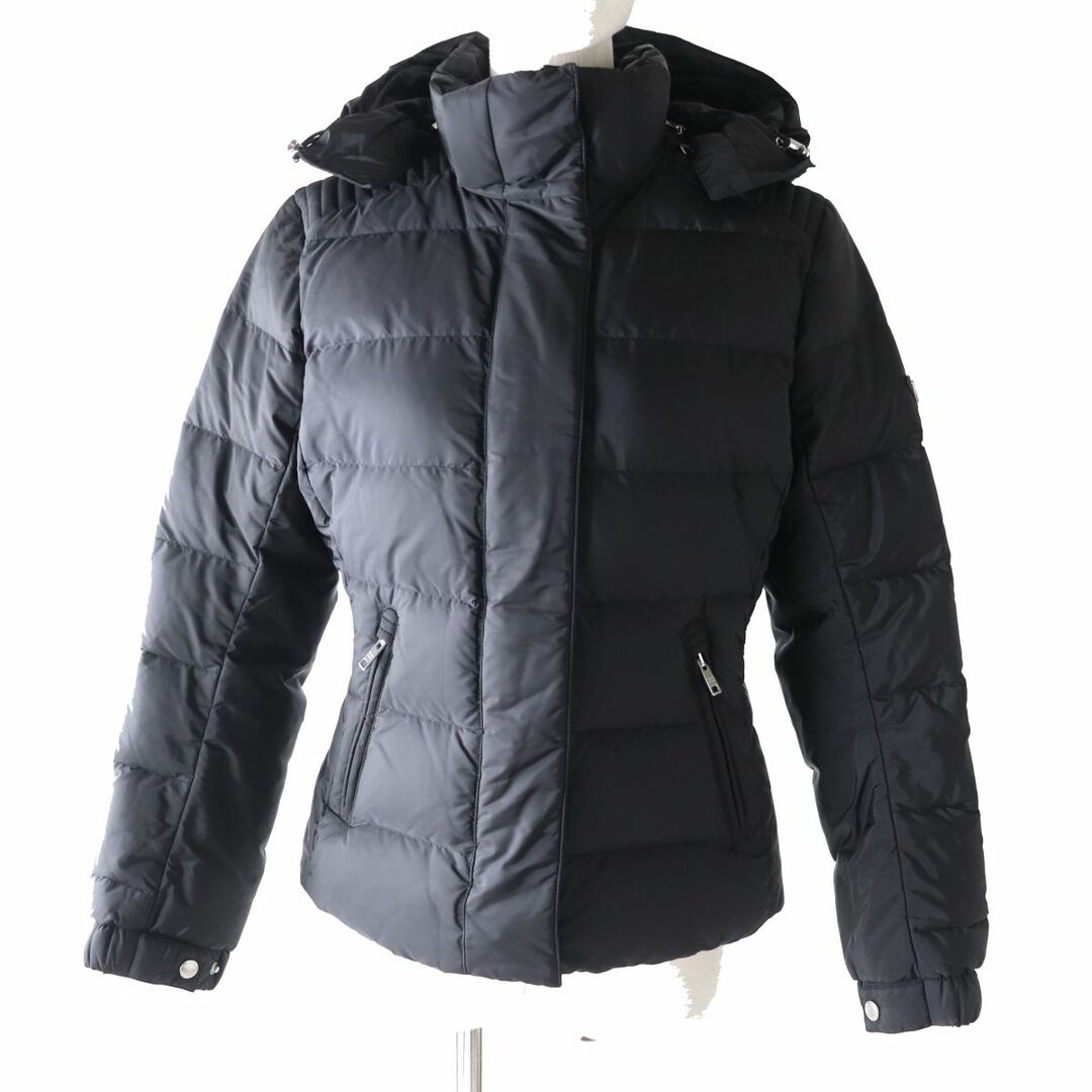 新着 PRADA 44 黒 ブラック ダウンジャケット フード付き