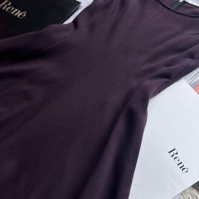 美品】Rene フレアワンピース パープル 半袖 34-