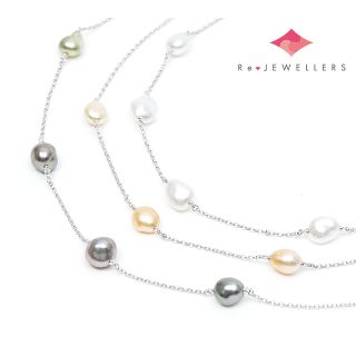 (美品)ミキモト MIKIMOTO マルチカラー パール ネックレス K18 WG × マルチカラーパール 糸交換済 8961