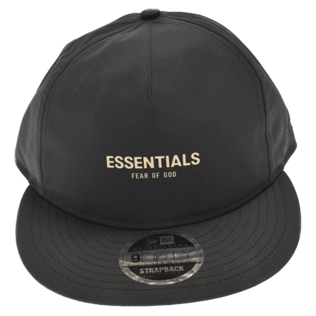 FOG Essentials エフオージー エッセンシャルズ 22AW ×NEW ERA ESS RC A-FLAME BLACK ×ニューエラ レトロクラウン9フィフティー ロゴプリント6パネルキャップ ブラック