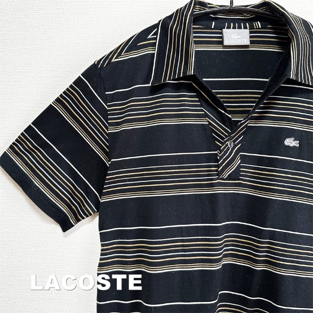 LACOSTE(ラコステ)の【LACOSTE】ラコステ 胸ワニ白ロゴ スキッパーシャツ Lサイズ レディースのトップス(シャツ/ブラウス(半袖/袖なし))の商品写真