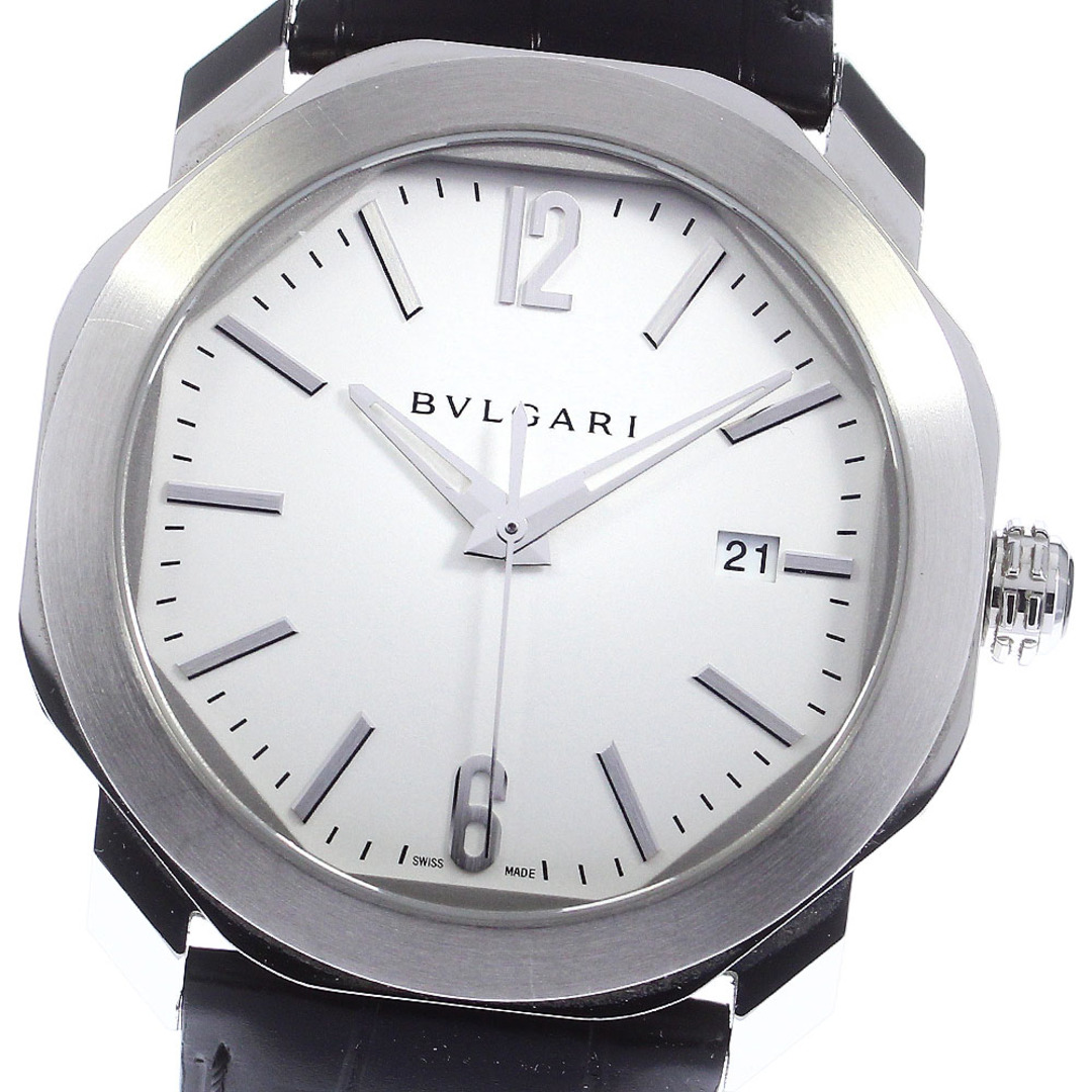 ブルガリ BVLGARI OC41S オクト ローマ デイト 自動巻き メンズ 良品 箱・保証書付き_753010【ev10】軽い擦り傷ベルトブレスレット