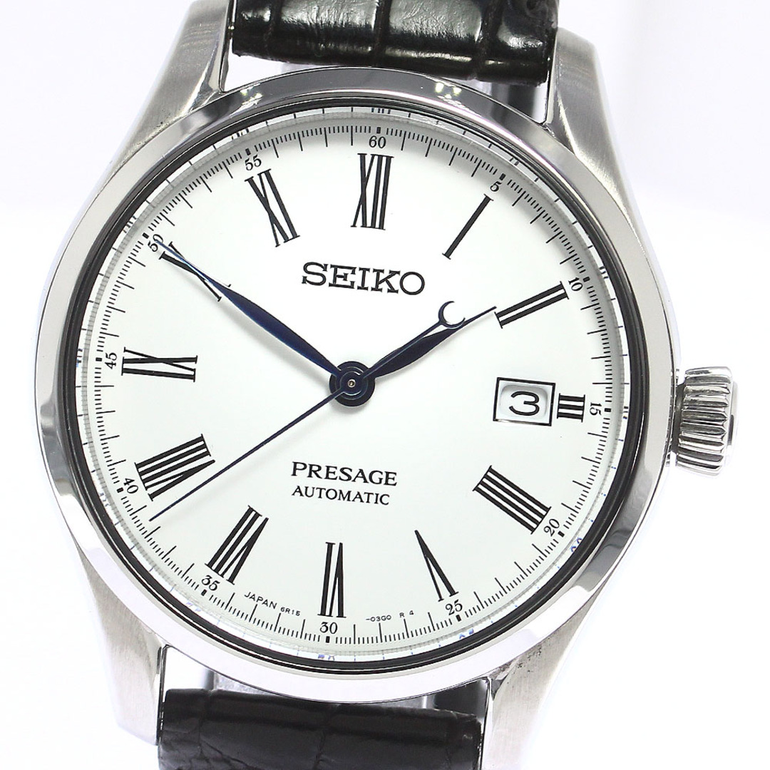 セイコー SEIKO SARX049/6R15-03V0 プレザージュ デイト 琺瑯文字盤 自動巻き メンズ 美品 _750011