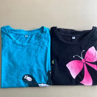 シマムラ(しまむら)の【送料込み300円】女の子Tシャツ130cm  パンダ  蝶々(Tシャツ/カットソー)