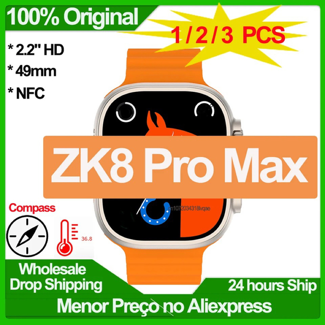 幅広type ZK8 PRO MAX Ultra ブラック\u0026オレンジバンド 有機EL