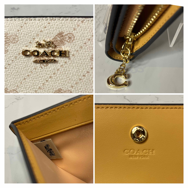 COACH(コーチ)のCOACH  ホース＆キャリッジ ドットプリント 二つ折り財布 （アイボリー） レディースのファッション小物(財布)の商品写真