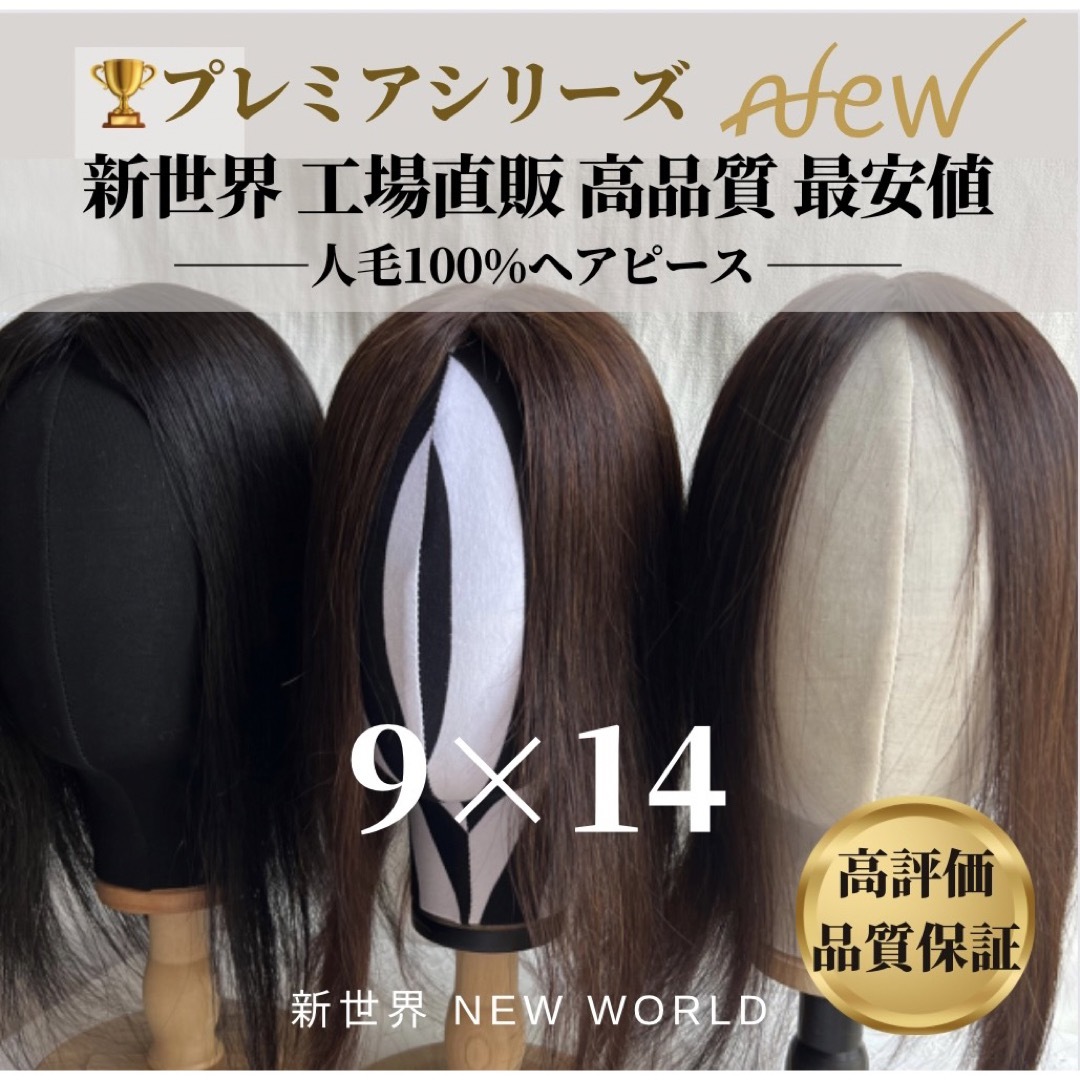 新世界ヘアピース9*14最長40cm プレミア絶対バレないシリーズ