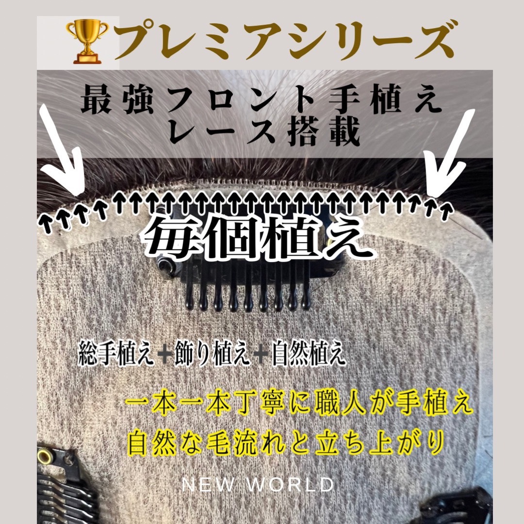 新世界ヘアピース9*14最長40cm プレミア絶対バレないシリーズ