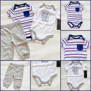 トミーヒルフィガー(TOMMY HILFIGER)の12m80cm     ロンパース2点　パンツ　3点セット　トミーヒルフィガー(ロンパース)