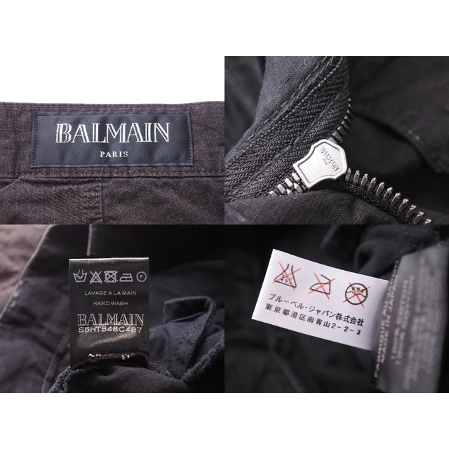 BALMAIN バルマン バイカークロップドパンツ デニムパンツ S5HT548C487 日本製 コットン ブラック サイズ32 美品  49499 7