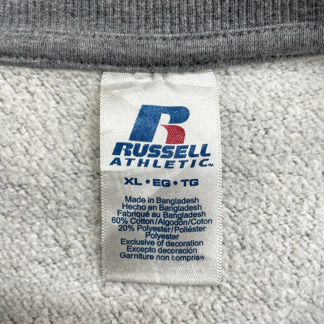 US古着 ラッセルアスレティック RUSSELL ATHLETIC NFL ニューオーリンズ セインツ スウェット シャツ 前V 長袖 ロゴ 刺繍  サイズ：メンズ XL ビッグサイズ グレー 【中古】