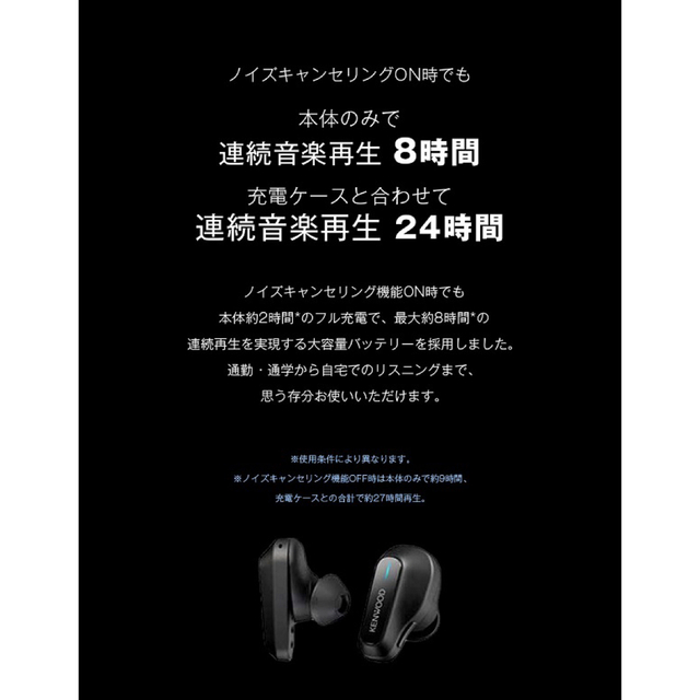 JVCケンウッド完全ワイヤレスイヤホン 音声アシスタント搭載 WS-A1G スマホ/家電/カメラのオーディオ機器(ヘッドフォン/イヤフォン)の商品写真