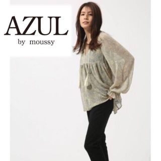 アズールバイマウジー(AZUL by moussy)の【新品未使用】 AZUL BY MOUSSY シフォンブラウス Sサイズ(シャツ/ブラウス(長袖/七分))