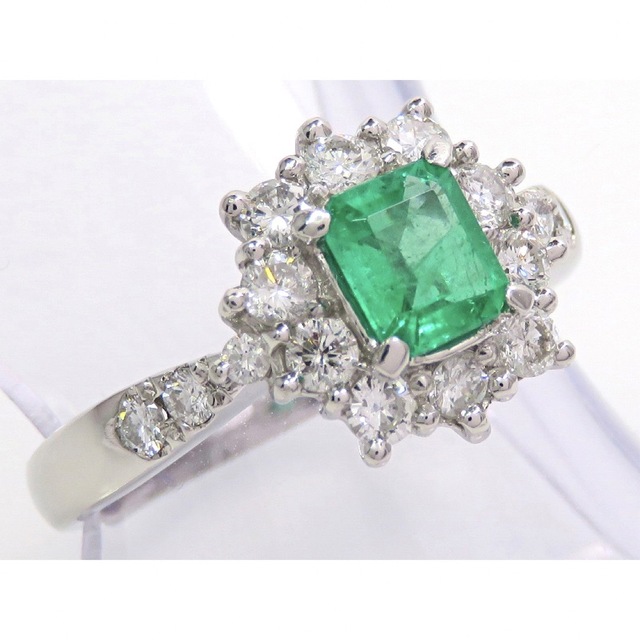 セール! Pt900 エメラルド0.48ct ダイヤモンド0.65ct リング プラチナ