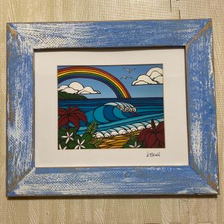 ヘザーブラウン　額付き　North shore Rainbow(絵画額縁)