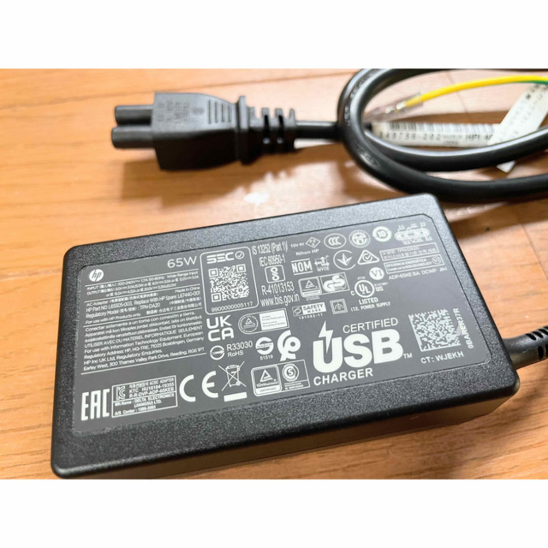 HP(ヒューレットパッカード)のhp社　純正ACアダプター　USB-C スマホ/家電/カメラのPC/タブレット(PC周辺機器)の商品写真