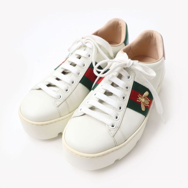 美品☆GUCCI グッチ 577573 エース プラットフォーム シェリーライン