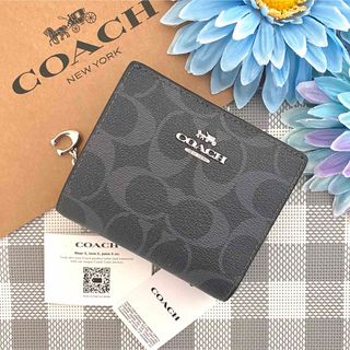 《新品》COACH コーチ ブラック アニマル レザー 折り財布