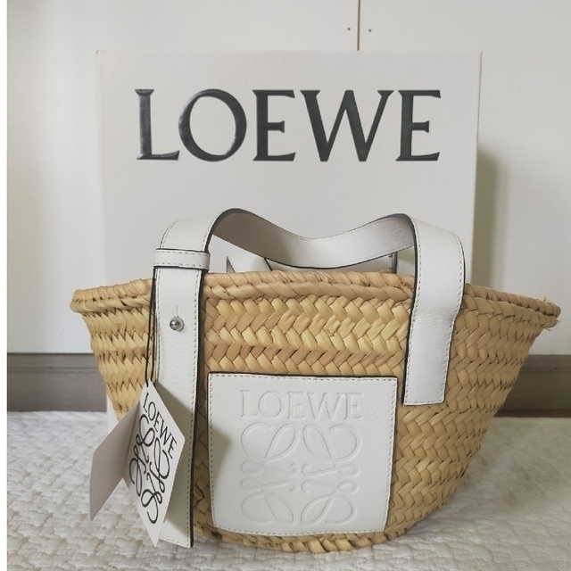 ロエベ バスケット バック スモール ホワイト S かごバッグ LOEWE ...