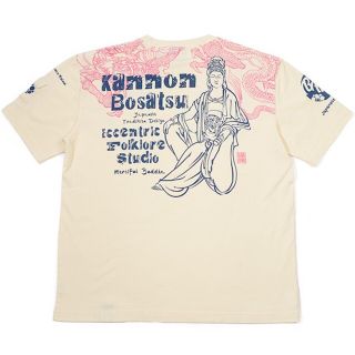 テッドマン(TEDMAN)の爆裂爛漫娘/観音菩薩/Tシャツ/ホワイト/RMT-327/エフ商会/カミナリ(Tシャツ/カットソー(半袖/袖なし))