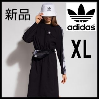 アディダス(adidas)の【新品！ゆったりフィット】adidas★ワンピース★チュニック★ドレス★黒★XL(ひざ丈ワンピース)