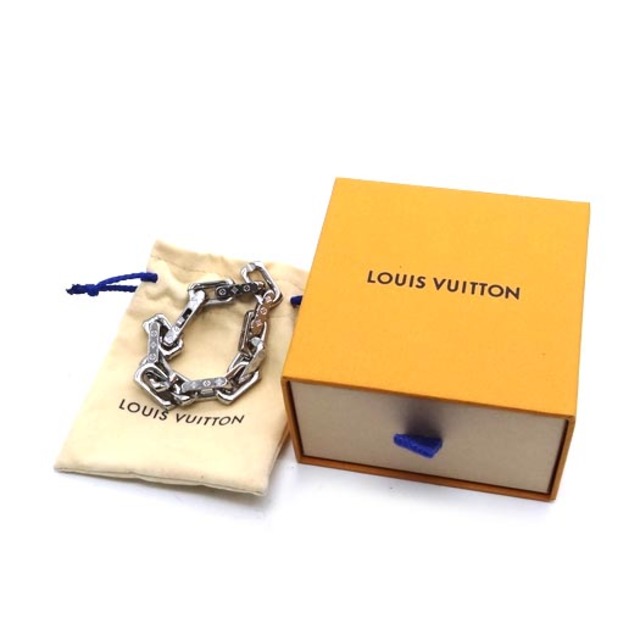 LOUIS VUITTON(ルイヴィトン)のルイ ヴィトン ブレスレット チェーン モノグラム Mサイズ メタル シルバー M00308 メンズのアクセサリー(ブレスレット)の商品写真