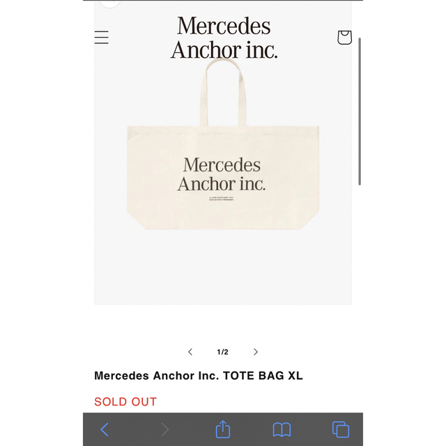 1LDK SELECT(ワンエルディーケーセレクト)の新品未使用 Mercedes Anchor Inc. TOTE BAG XL メンズのバッグ(トートバッグ)の商品写真