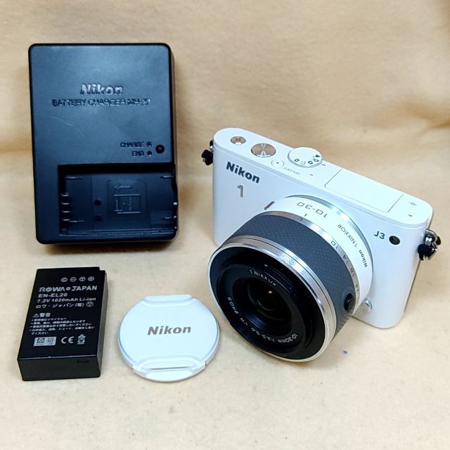 在庫あ安い ミラーレス一眼カメラ Nikon J1 標準ズームレンズ ホワイト IhArK-m70157778907 