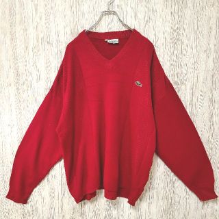 ラコステ(LACOSTE)のLACOSTE ラコステ セーター ニット XL レッド 長袖(ニット/セーター)