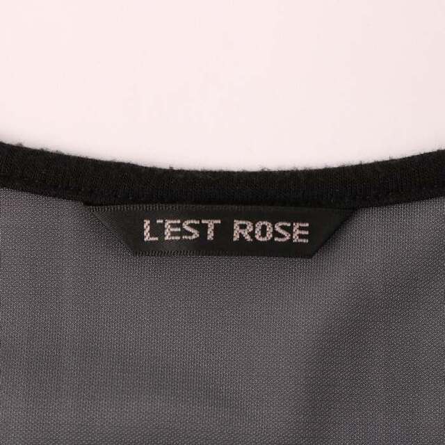 L'EST ROSE(レストローズ)のレストローズ 半袖ワンピース チェック パフスリーブ フリル ひざ丈 日本製 ウール混 レディース 2サイズ グレー L'EST ROSE レディースのワンピース(その他)の商品写真