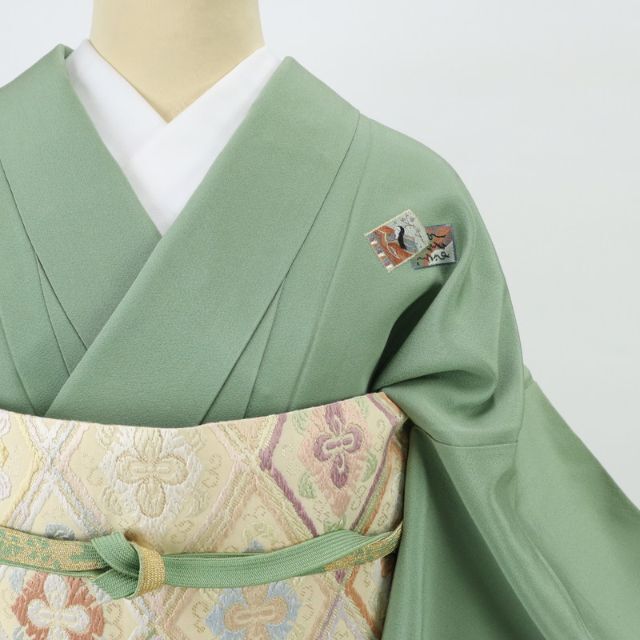 付け下げ訪問着*袷着物 染分け 刺繍百人一首模様 12HG24の通販 by 四