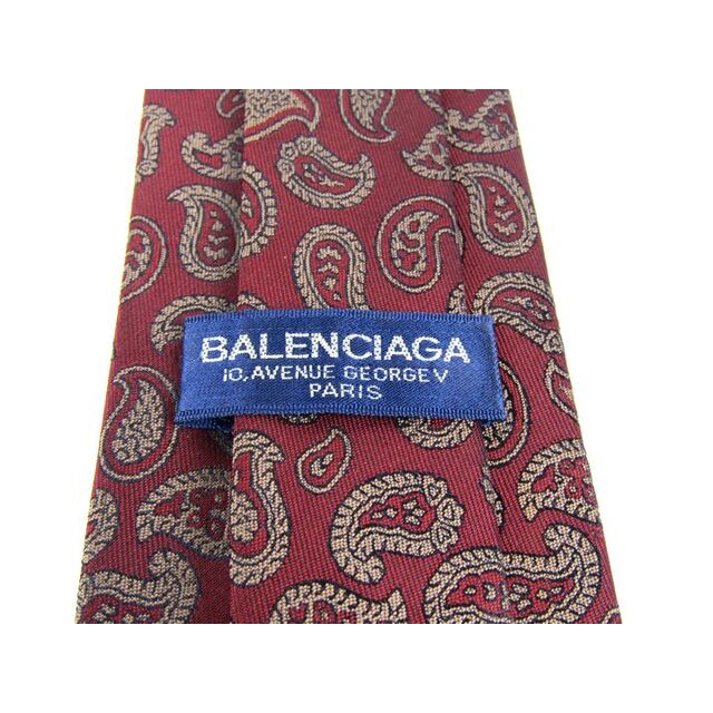 Balenciaga(バレンシアガ)のバレンシアガ ブランドネクタイ 総柄 ペイズリー シルク メンズ ワインレッド BALENCIAGA メンズのファッション小物(ネクタイ)の商品写真